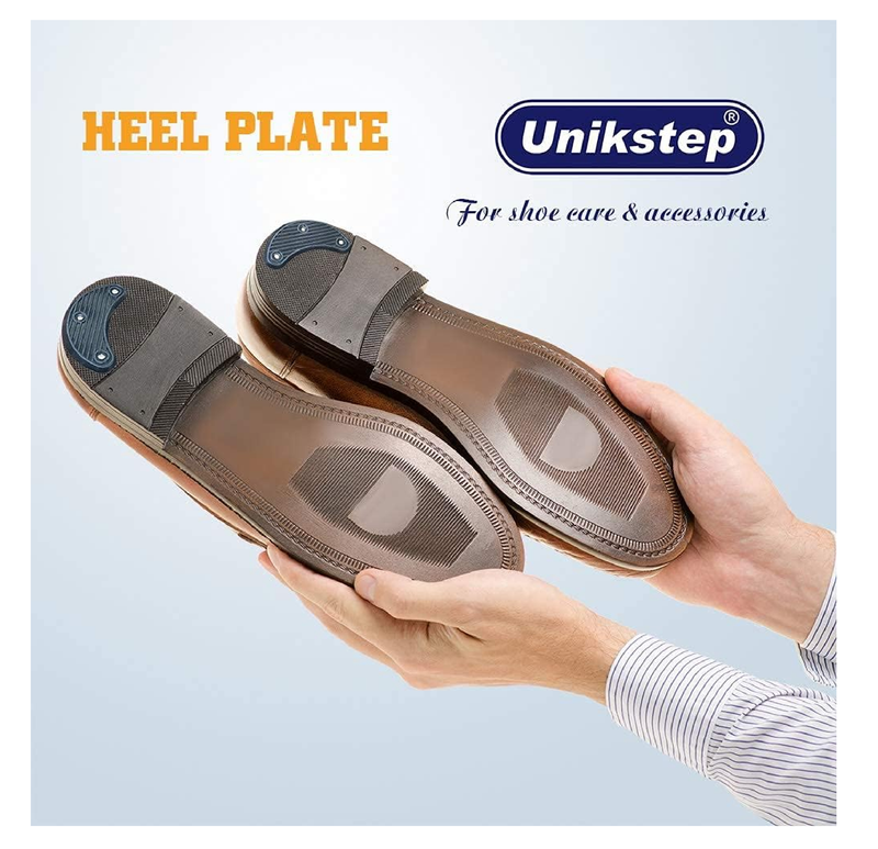 Unikstep 6 Pairs Shoe Heel Plate Tap, Shoe Heel Side Worn Repair Rubber Patch, Replacement Kit