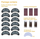 Unikstep 6 Pairs Shoe Heel Plate Tap, Shoe Heel Side Worn Repair Rubber Patch, Replacement Kit