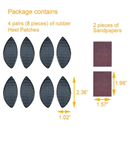 Unikstep 4 Pairs Shoe Heel Repair Plates Taps, Sneaker Heel Single Side Worn Rubber Patch,