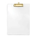 UNIQOOO Thick Clear Acrylic Clipboard with Shiny Gold Finish Clip