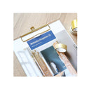UNIQOOO Thick Clear Acrylic Clipboard with Shiny Gold Finish Clip