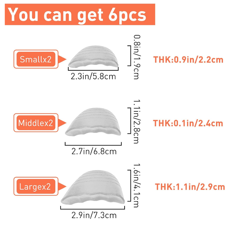 UamGlsob 3 Pairs Shoe Filler Inserts, Toe Cushion Inserts That Make Shoes Fit,