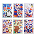 Uptotop 4th of July Make A Face Stickers for Kids 36 Sheets 6 Patterns Party Favor Independence Day DIY Stickers Memorial Day DIY Party Games Stickers Decoration Stickers for Kids Party