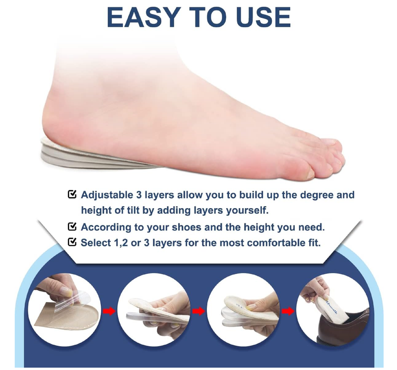 3 Layers Adjustable Supination & Over-Pronation Corrective Shoe Inserts,