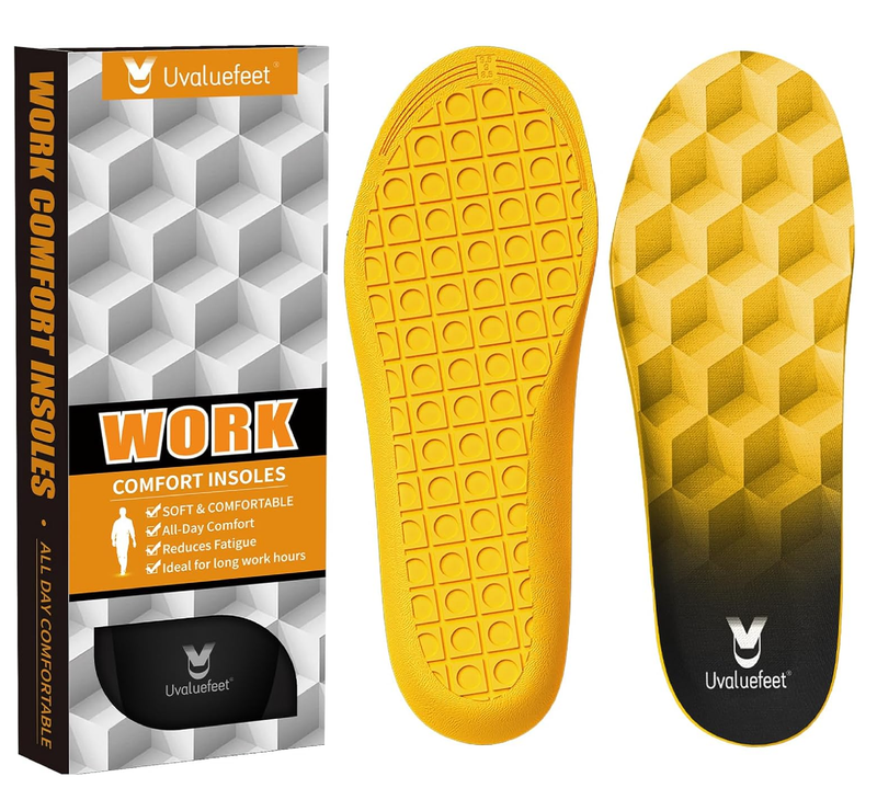 Work Boot Insoles for Men Standing All Day - Memory Foam Comfort Cushion Anti-Fatigue Inserts,