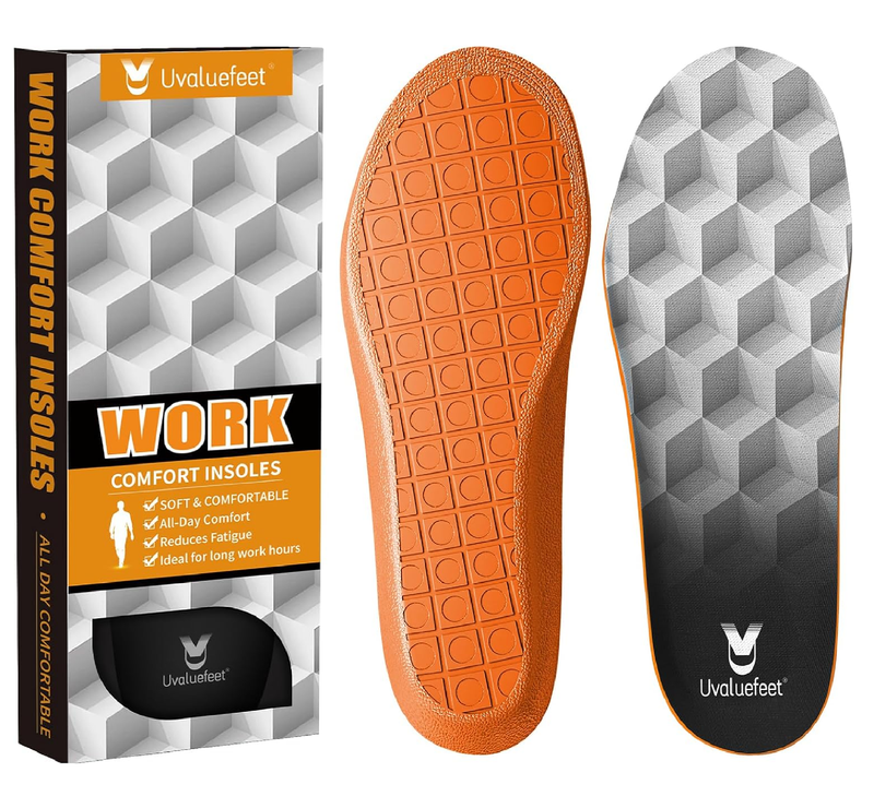 Work Boot Insoles for Men Standing All Day - Memory Foam Comfort Cushion Anti-Fatigue Inserts,