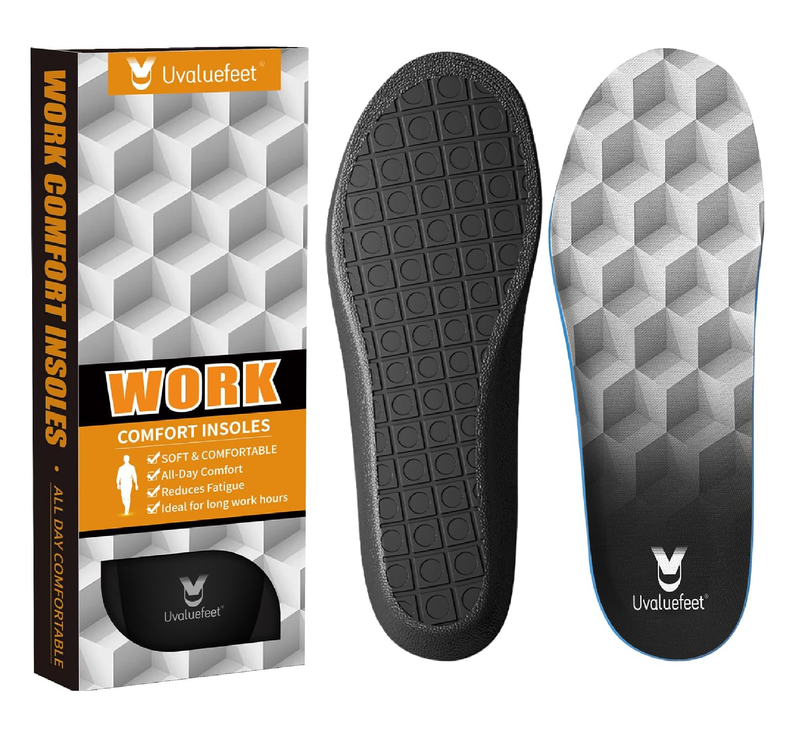 Work Boot Insoles for Men Standing All Day - Memory Foam Comfort Cushion Anti-Fatigue Inserts,