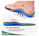VALSOLE Plantar Fasciitis Orthotic Shoe Inserts,Athletic Running Insoles