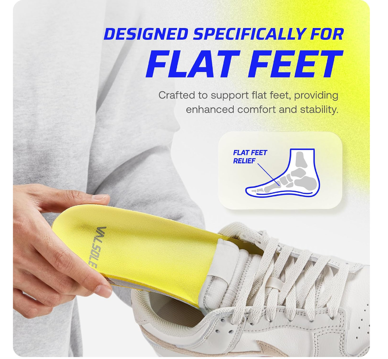 VALSOLE Heavy Duty Support Orthotic Insoles for Men & Women 220+ lbs - Plantar Fasciitis,