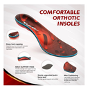 VALSOLE Heavy Duty Support Pain Relief Orthotics - 220+ lbs Plantar Fasciitis High Arch Support Insoles for Men Women, Flat Feet Orthotic Insert