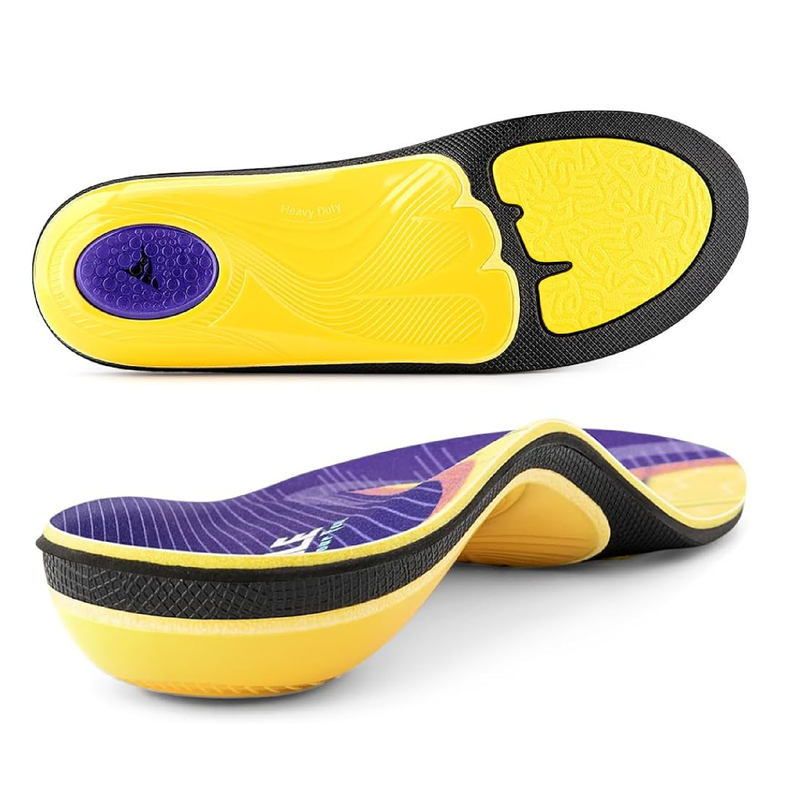 VALSOLE Heavy Duty Support Pain Relief Orthotics - 220+ lbs Plantar Fasciitis High Arch Support Insoles for Men Women