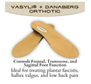 Vasyli+Dananberg 1st Ray Orthotic, X-Small, 1st Ray Function, Removable Distal & Proximal Plugs, Full-Length Insole,