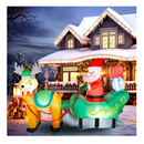 VINGLI 7ft Tall Christmas Santa Sleigh Inflatable, Blow Up Yard Decoration with Secure Stakes Storage Bag, Electric Blower Fan for Indoor Outdoor Garden Decor