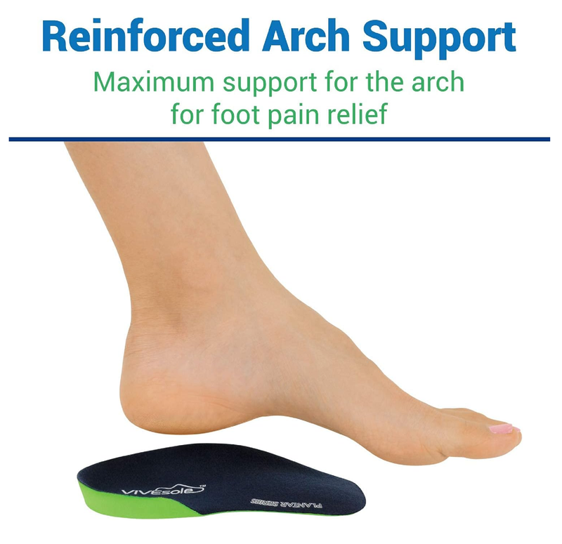 ViveSole 3/4 Plantar Fasciitis Insoles for Women and Men - Orthopedic Inserts