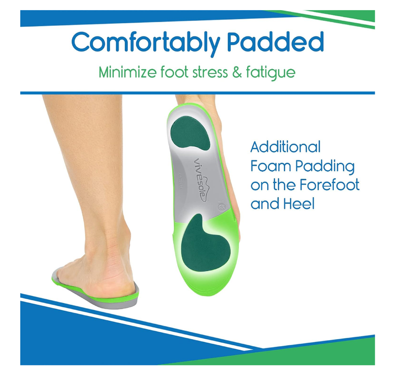 ViveSole Arch Support Insoles for Men & Women - Orthotic Inserts for Plantar Fasciitis, High Arches, Flat Feet
