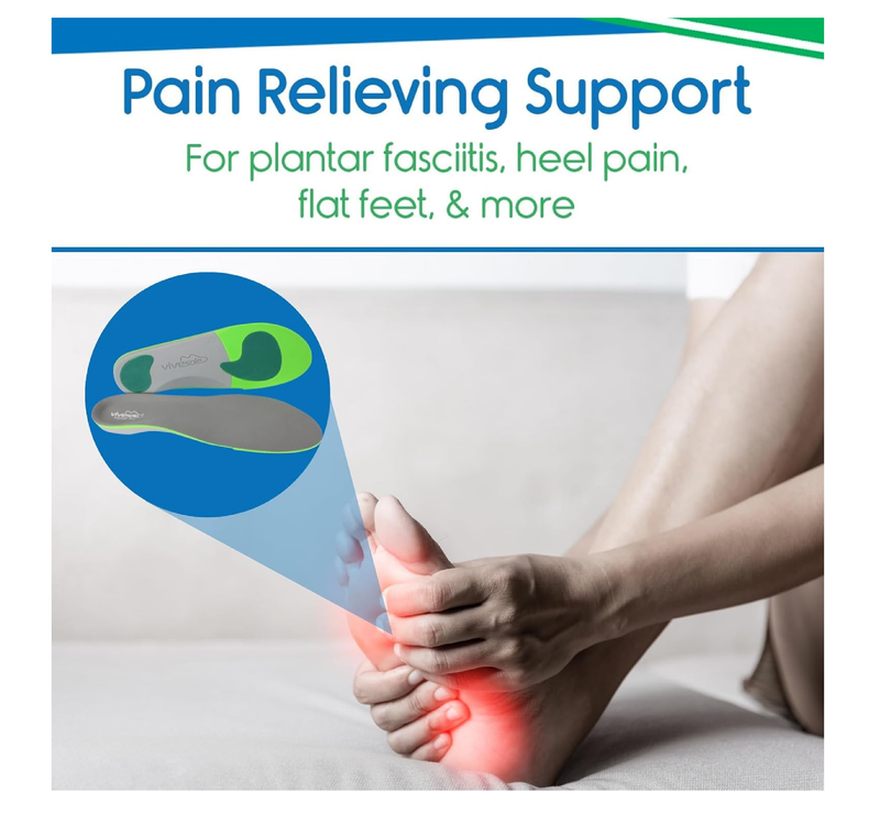 ViveSole Arch Support Insoles for Men & Women - Orthotic Inserts for Plantar Fasciitis, High Arches, Flat Feet