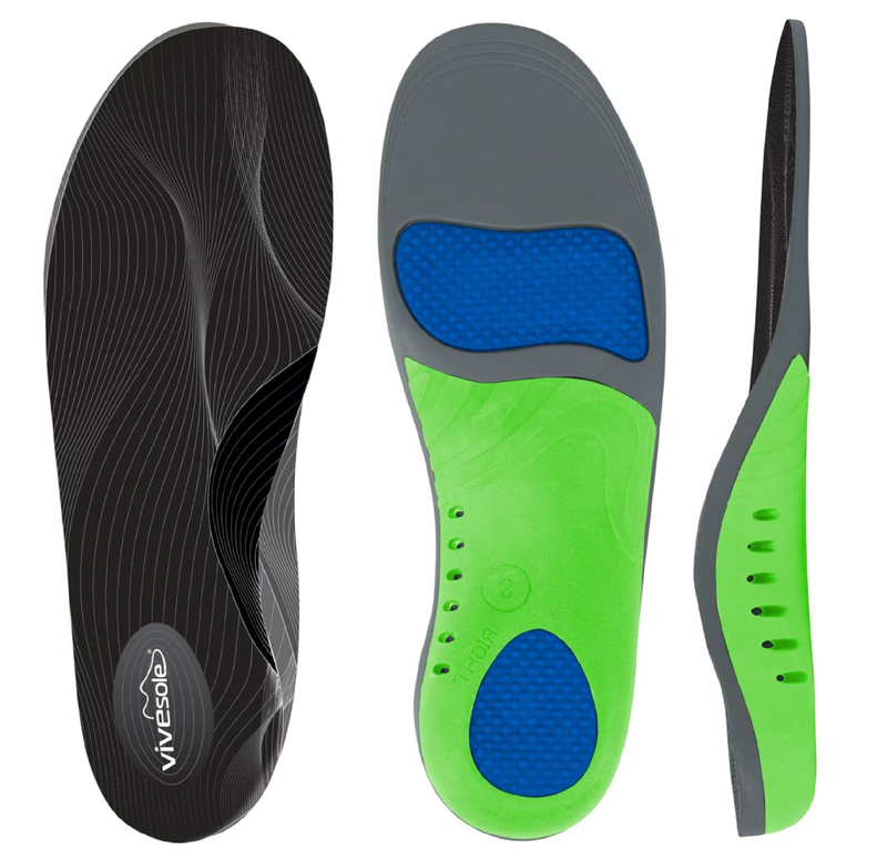 ViveSole High Arch Support Inserts for Men & Women - 200lbs Gel Shoe Insoles