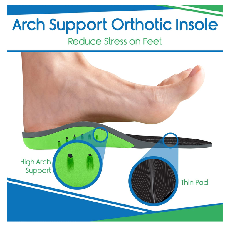 ViveSole High Arch Support Inserts for Men & Women - 200lbs Gel Shoe Insoles