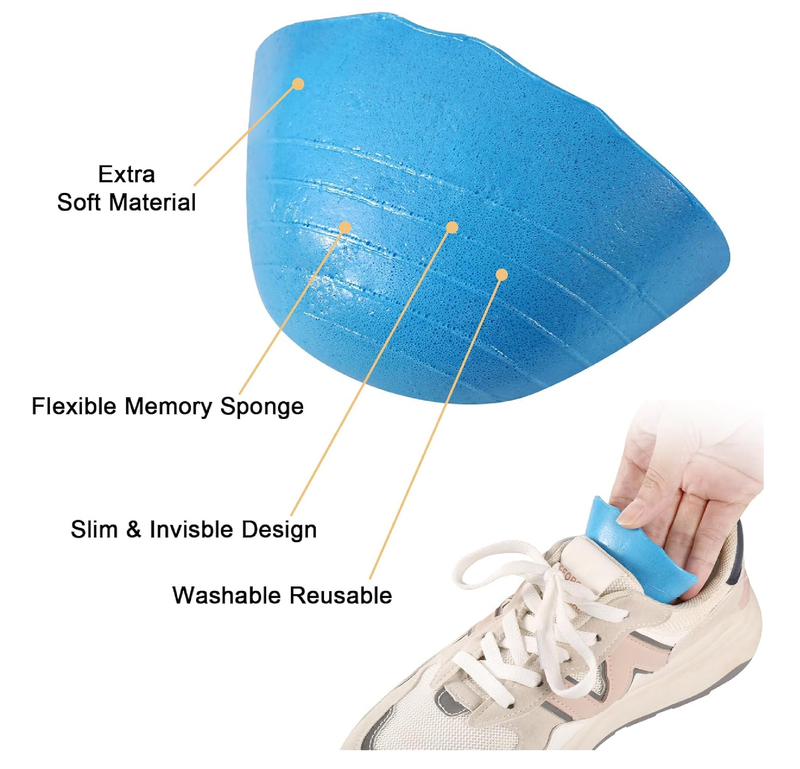 4 Pairs Big Shoe Fillers for Loose Shoe,Toe Cushion Fillers Make Shoes Fit,Prevent Heel Sliping for Women