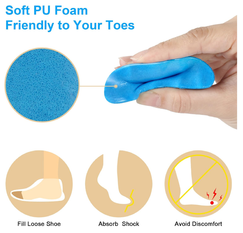 4 Pairs Big Shoe Fillers for Loose Shoe,Toe Cushion Fillers Make Shoes Fit,Prevent Heel Sliping for Women