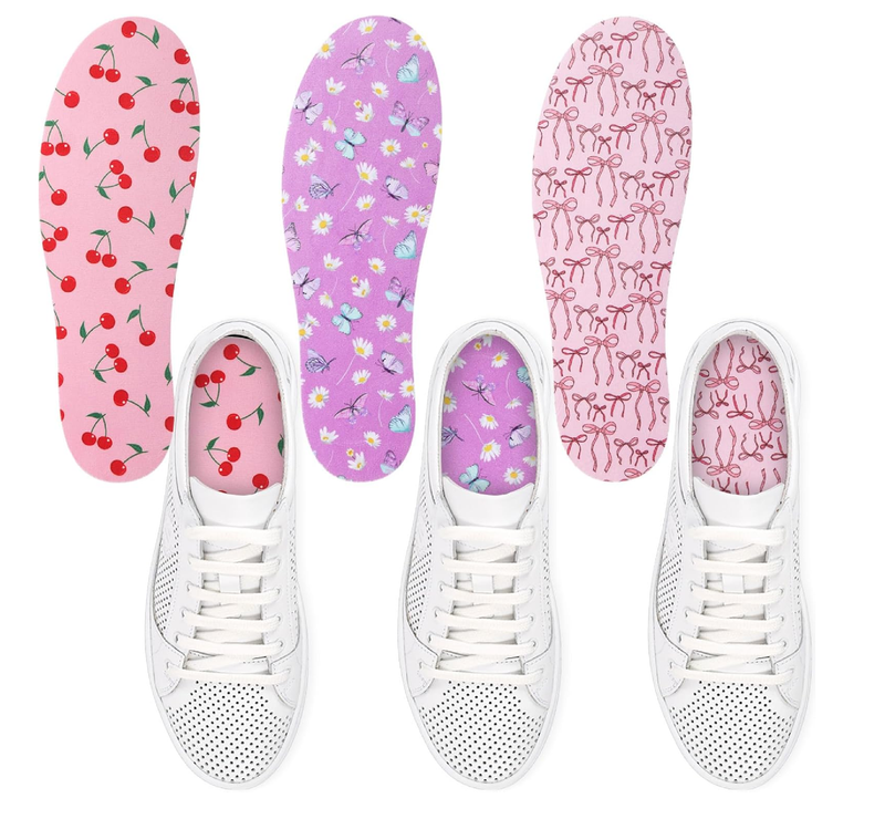 3 Pairs No Show Socks Sockless Shoe Liner Washable Barefoot Shoe Insoles No Slipping Inserts