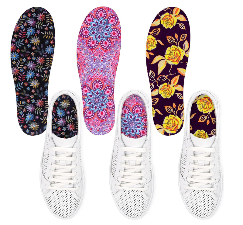3 Pairs No Show Socks Sockless Shoe Liner Washable Barefoot Shoe Insoles No Slipping Inserts