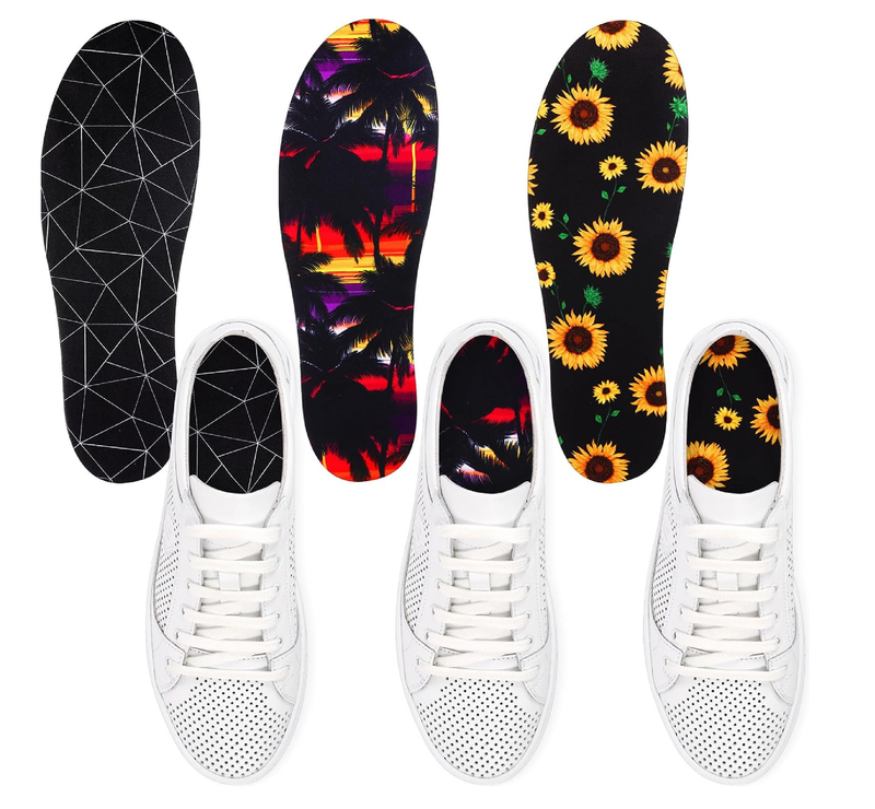 3 Pairs No Show Socks Sockless Shoe Liner Washable Barefoot Shoe Insoles No Slipping Inserts