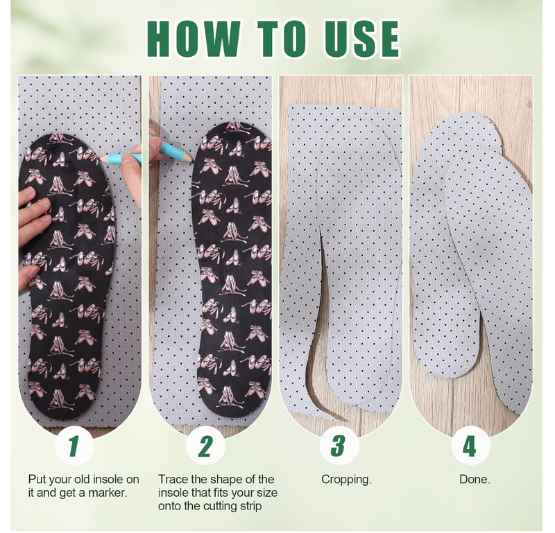 DIY Self Cut Foam Insole Foam Inserts for Shoes Sweat-Absorbing Sports Insoles No Slipping Thin Insole for Women Man, 71 x 6 Inches