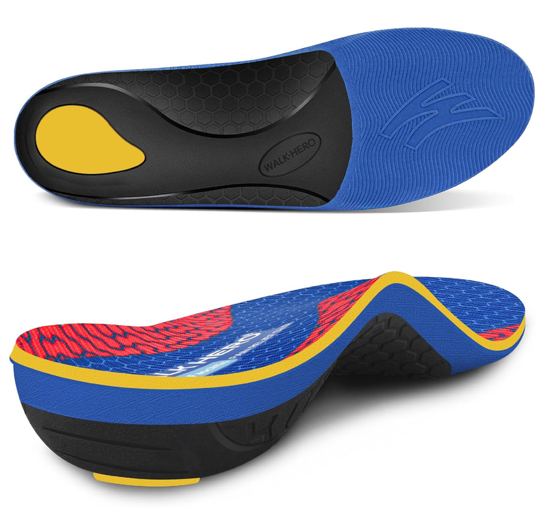 WalkHero Plantar Fasciitis Insoles - Arch Support Inserts for Men Women,Orthotic Insoles