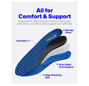 Walkhero Plantar Fasciitis Insoles - High Arch Support Inserts for Men and Women,