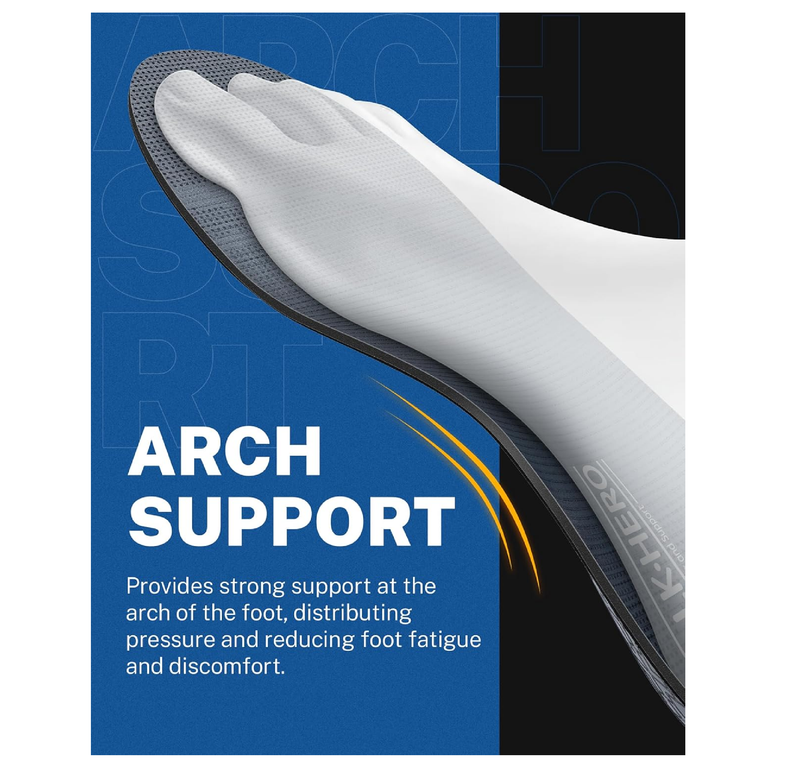 Walkhero Plantar Fasciitis Pain Relief Insoles High Arch Support Orthotic Shoes Inserts,