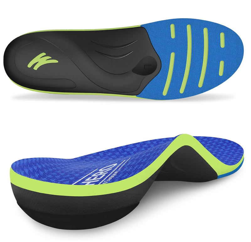 WalkHero Heavy Duty Arch Support Inserts,220+ lbs Plantar Fasciitis Insoles for Men Women,Pain Relief Orthotic Insert for