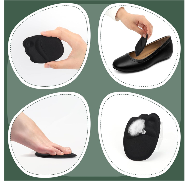 6 Pairs Shoe Filler Inserts for Women, Toe Cushion Fillers Make Shoes Fit, Heel Comfort Pads,