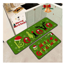 WDEHPBZ Christmas Kitchen Rugs Set of 2 Christmas Decoration, Winter Home Decor Low Christmas Kitchen Mat Non Skid Washable Profile Kitchen Rugs for Floor(16x59&16"x24")