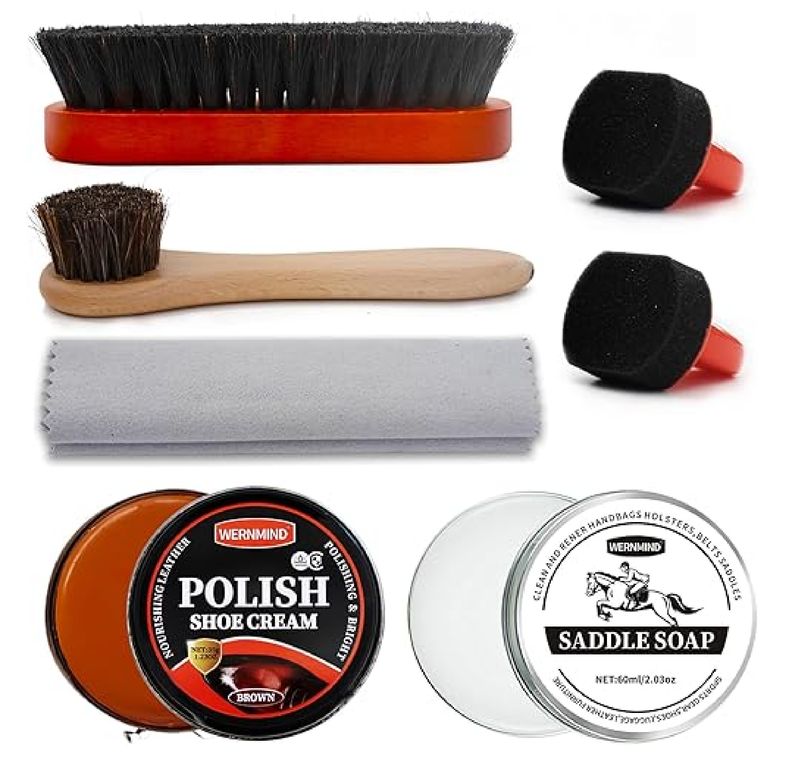 Black Brown Shoe Polish Kit Leather Boot Shoe Shine Kit Conditioner Cream Wax Care Clearner for Men Women