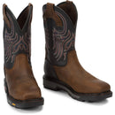 Justin Work Men's Tanker 11" Steel Toe Boot - Black (WK2104) - Front View
