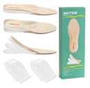 Adjustable Height Increase Insoles for Women Men 3 Layers Gel Heel Lift for Leg Length Discrepancy,Heel Pain,Spurs,Achilles Tendinitis,