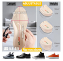 Adjustable Height Increase Insoles for Women Men 3 Layers Gel Heel Lift for Leg Length Discrepancy,Heel Pain,Spurs,Achilles Tendinitis,
