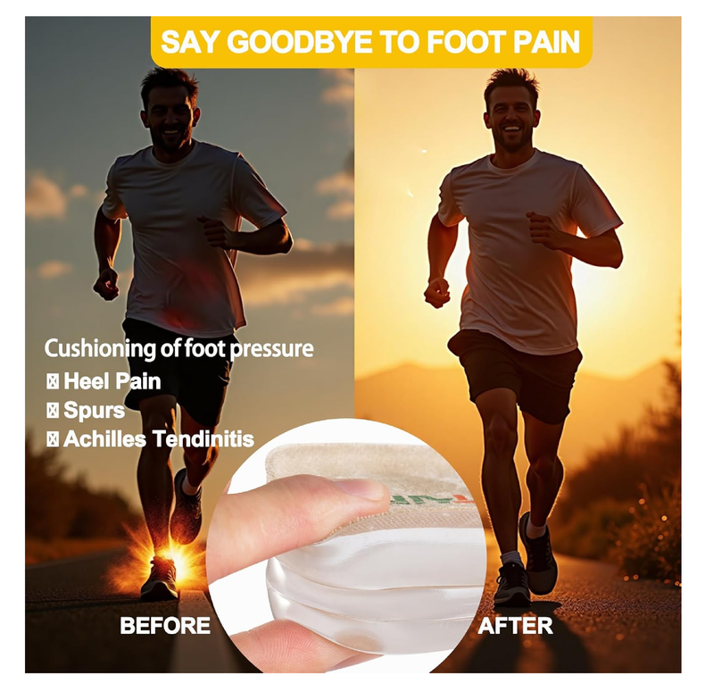 Adjustable Height Increase Insoles for Women Men 3 Layers Gel Heel Lift for Leg Length Discrepancy,Heel Pain,Spurs,Achilles Tendinitis,