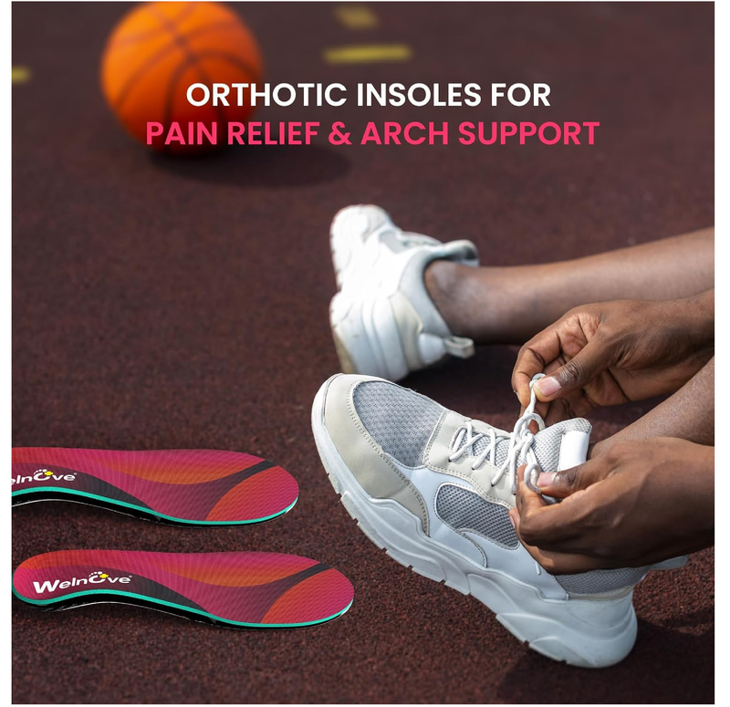 Carbon Fiber Insoles with Arch Support, Achilles Tendonitis Relief Insoles for Men & Women with Extra Heel Cushion for Heel Pain,