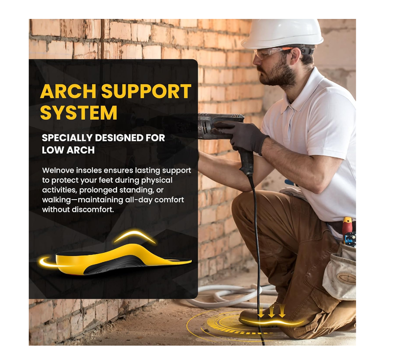 Plantar Fasciitis Insoles for Heel Pain Men Women High Arch Support