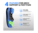 Work Boot Insoles Plantar Fasciitis - Welnove Heavy Duty Inserts for Pain Fatigue Relief, Standing All Day
