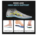 Carbon Fiber High Arch Support Insoles - Welnove Heavy Duty Support Inserts for Plantar Fasciitis,
