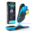 Carbon Fiber Sport Insoles with Arch Support - Welnove Shock Absorbing Performance Insoles for Running, Basketball, Baseball, Volleyball