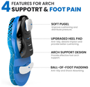 Plantar Fasciitis Arch Support Insoles - Welnove Heavy Duty High Arch Inserts Standing All Day, Fatigue Reduce - Orthotic Cushion for Foot Pain,
