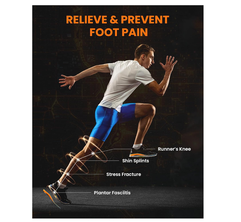 Welnove Performance Running Insoles for Men & Women - Shock Absorption Athletic Shoe Inserts with Low Arch Support,