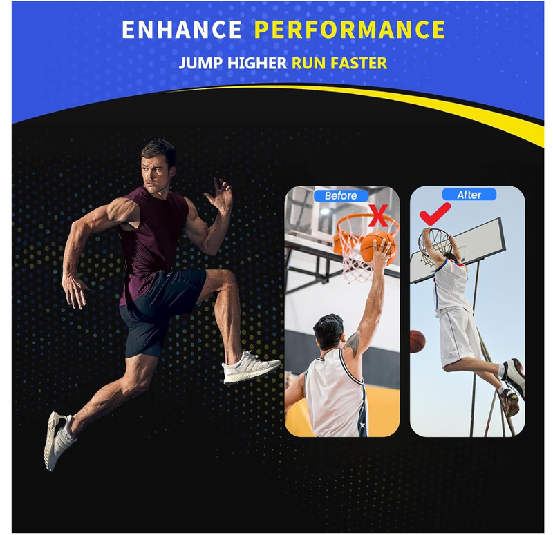 Welnove Running Shock Absorption Insoles for Men & Women - Sport Athletic Shoe Inserts,TPU Arch Support for Stability,