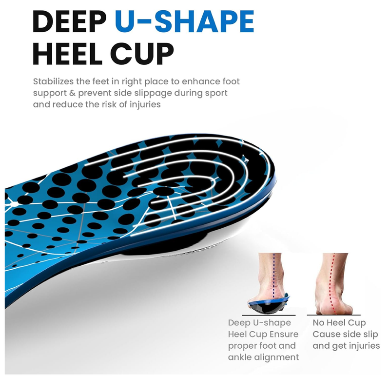Plantar Fasciitis Arch Support Insoles - Welnove Heavy Duty High Arch Inserts Standing All Day, Fatigue Reduce - Orthotic Cushion for Foot Pain,