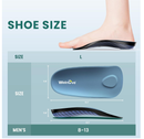 Welnove Plantar Fasciitis Insoles for Men Arch Supports Orthotics Inserts Relieve Flat Feet,