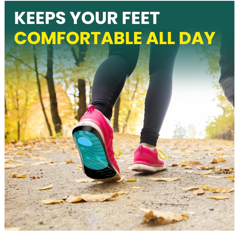 Welnove Plantar Fasciitis Insoles for Men Arch Supports Orthotics Inserts Relieve Flat Feet,